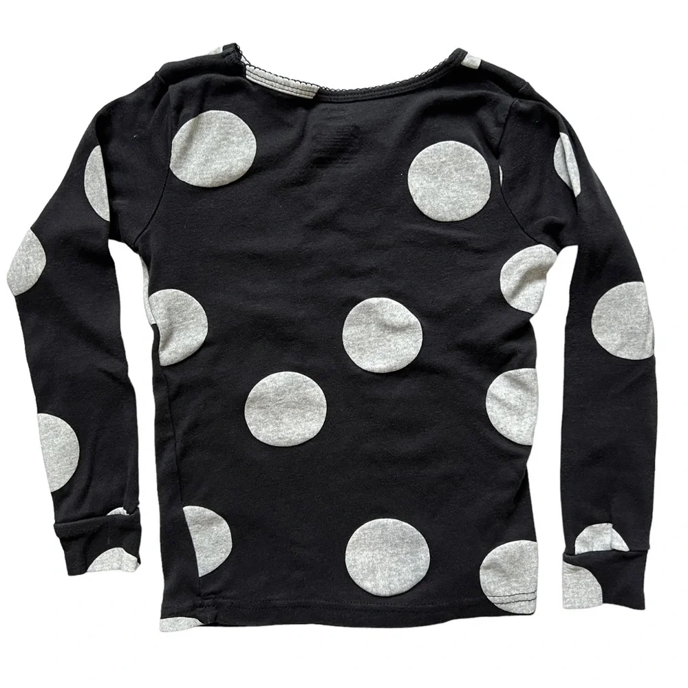 CARTER’S “Need S’More Sleep” Black Silver Cotton Polka Dot Pajama Set Sz 6/6A